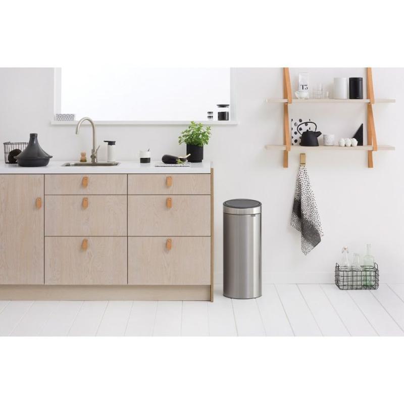 سطل زباله 30 لیتر برابانتیا هلند استیل مدل BRABANTIA TOUCH BIN NEW