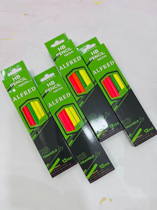 مداد سیاه سه گوش وارداتی ALFERED بسته ۱۲عددی