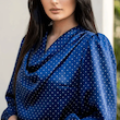 شومیز زنانه سیلک یقه آبشاری