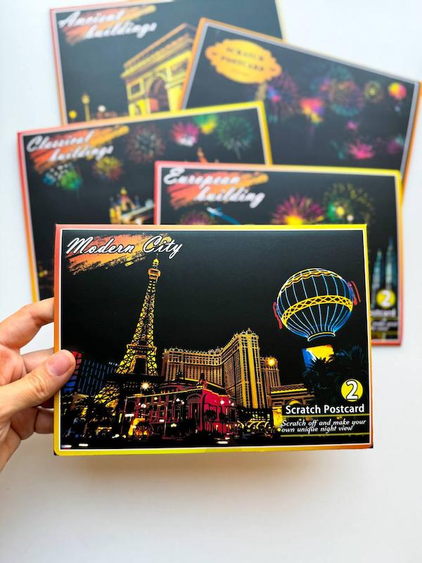 اسکرچ برد طرح بناهای معروف سایز A5