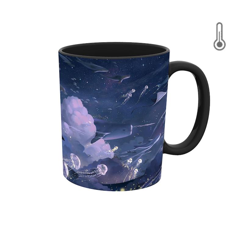 ماگ حرارتی طرح گرافیکی اقیانوس 