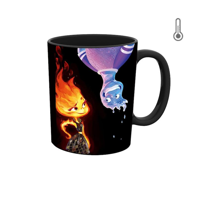 ماگ حرارتی طرح انیمیشن اتش و اب 