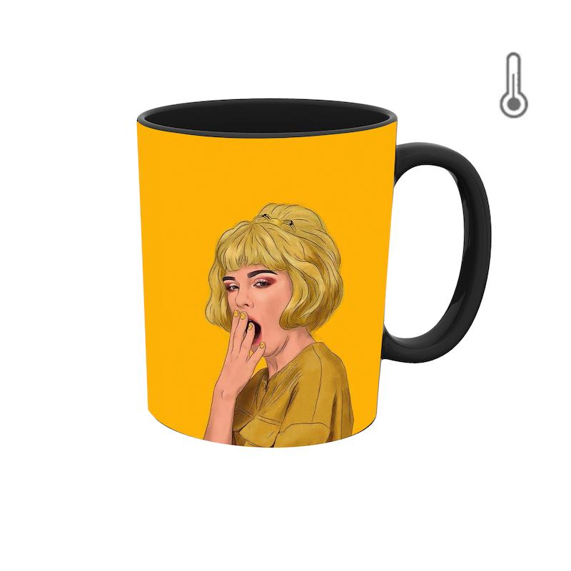 ماگ حرارتی طرح گرافیکی دخترانه استایل