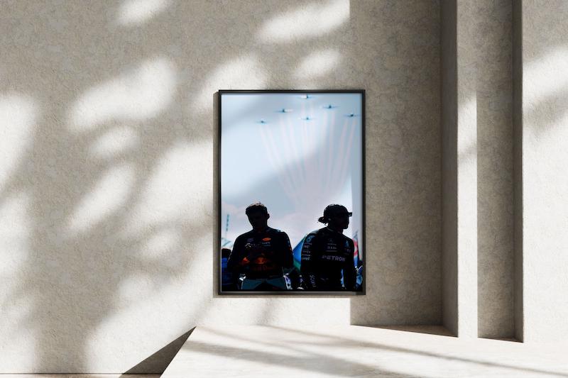 قاب عکس دیواری مدل فرمول1 مکس ورستپن و همیلتون F1