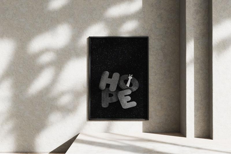 قاب عکس دیواری مدل گرافیکی جمله انگیزشی