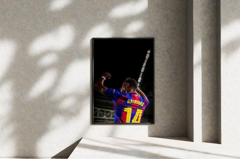 قاب عکس دیواری مدل فوتبالی رشفورد بارسلونا
