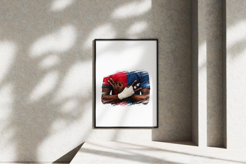 قاب عکس دیواری مدل لامین یامال بارسلونا