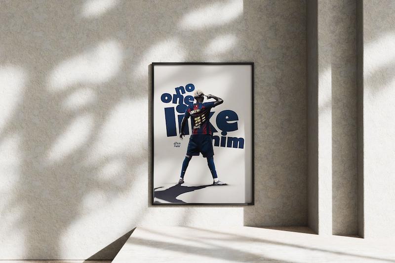 قاب عکس دیواری مدل لامین یامال بارسلونا