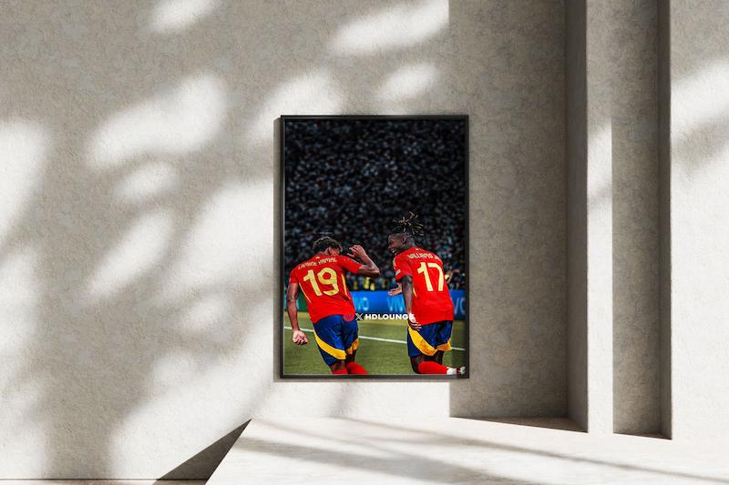 قاب عکس دیواری مدل تیم ملی اسپانیا و یامال