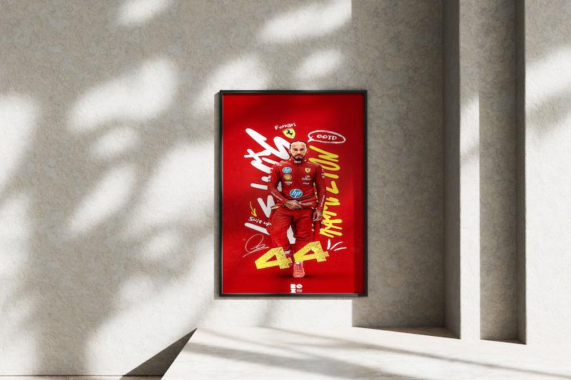 قاب عکس دیواری مدل فرمول 1 فراری همیلتون