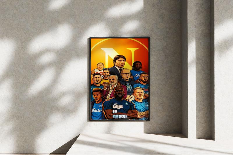 قاب عکس دیواری مدل تیم ناپولی