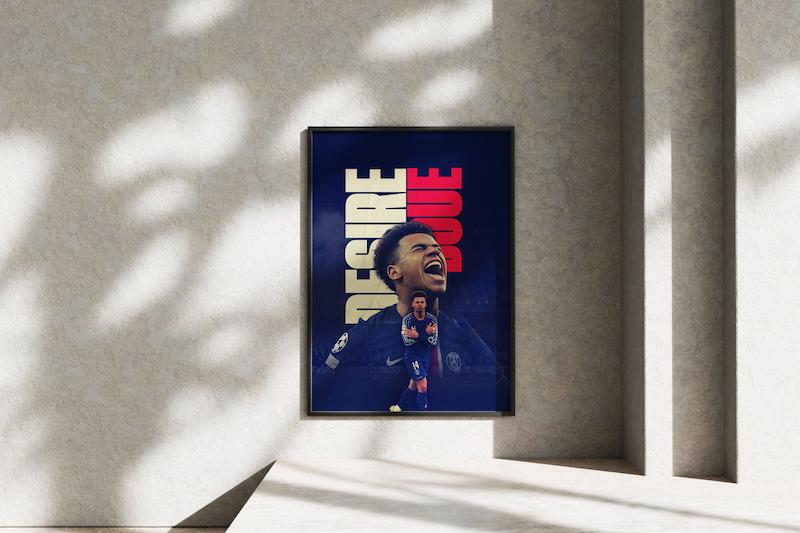 قاب عکس دیواری مدل تیم پی اس جی دزیره دوئه