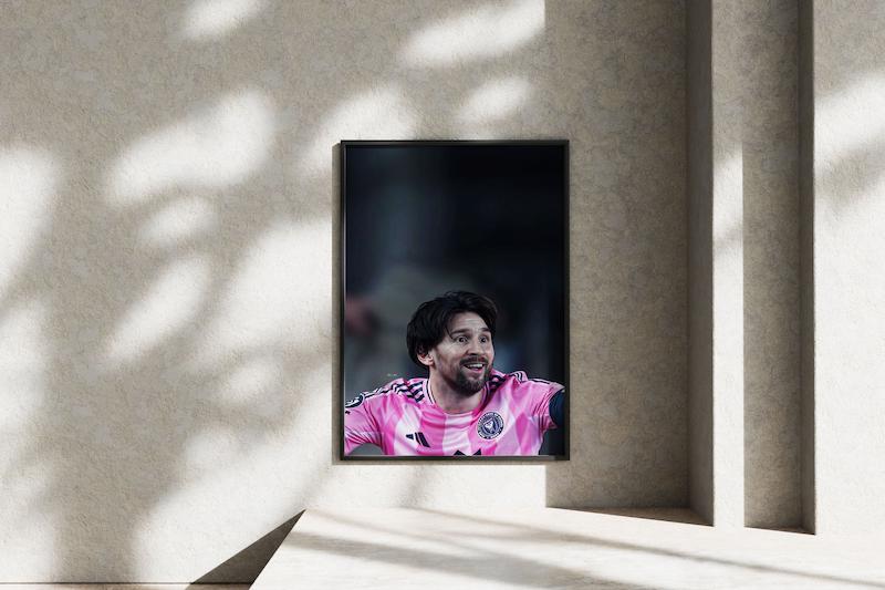 قاب عکس دیواری مدل تیم اینترمیامی مسی