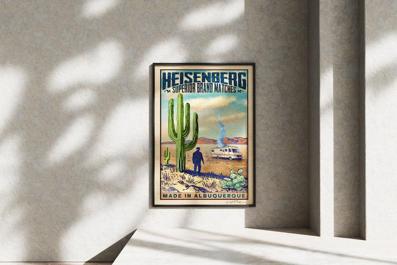 قاب عکس دیواری مدل پوستر سریال برکینگ بد هایزنبرگ