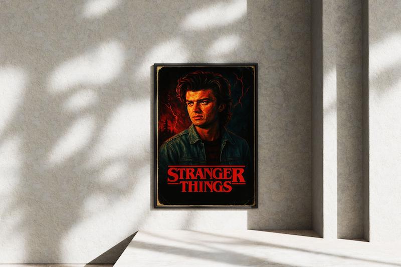 قاب عکس دیواری مدل پوستر سریال استرنجرتینگ استیو