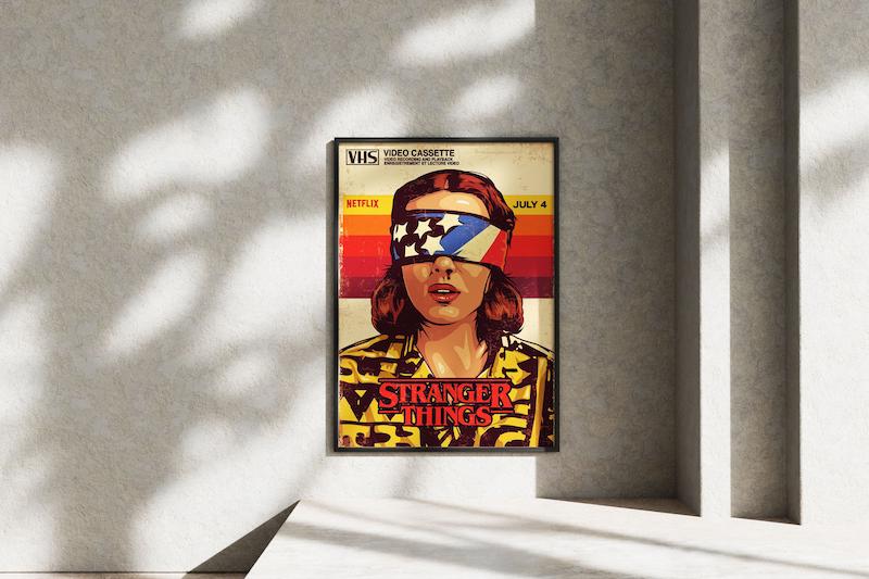قاب عکس دیواری مدل پوستر سریال استرنجرتینگ 