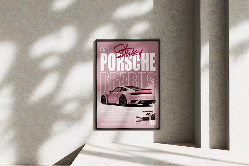 قاب عکس دیواری مدل پوستر پورشه PORSCHE