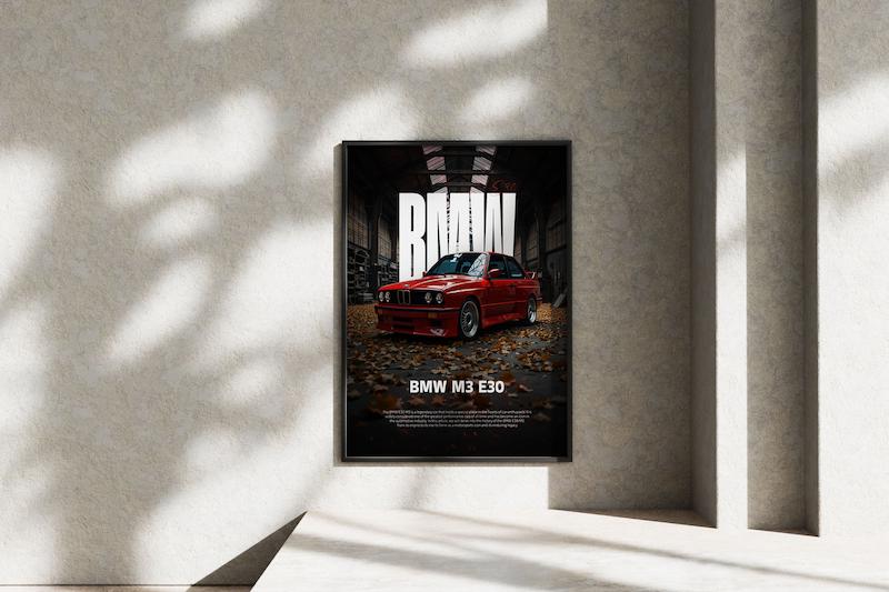 قاب عکس دیواری مدل پوستر بی ام و BMW