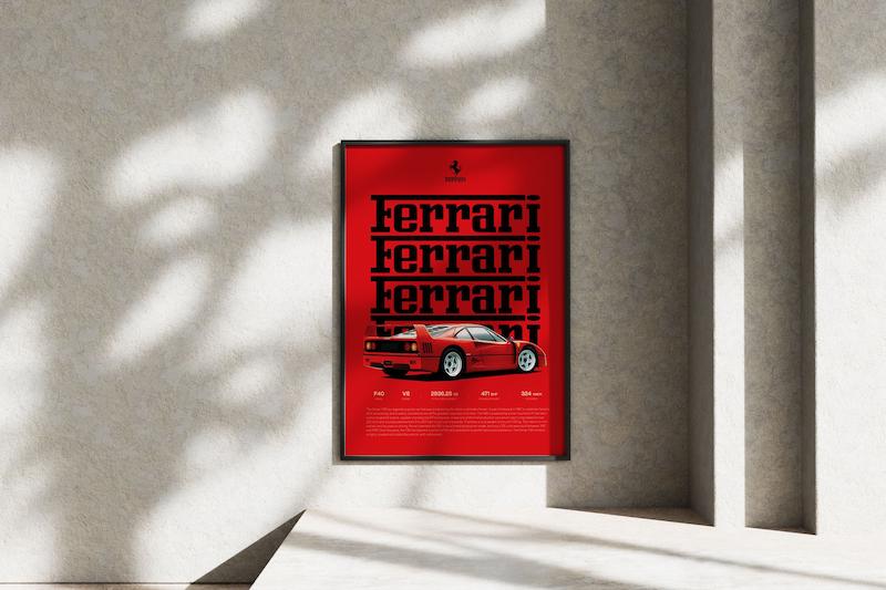 قاب عکس دیواری مدل پوستر فراری Ferrari