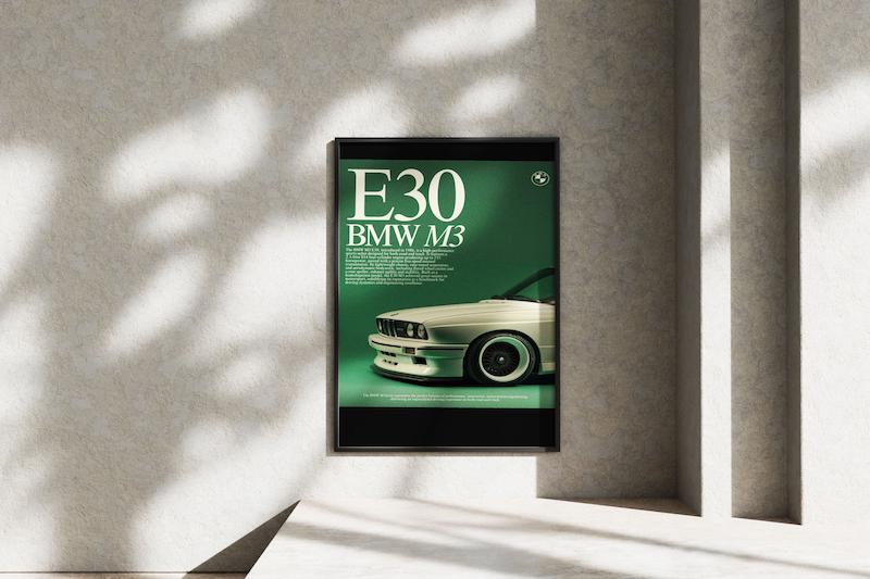 قاب عکس دیواری مدل پوستر بی ام و BMW