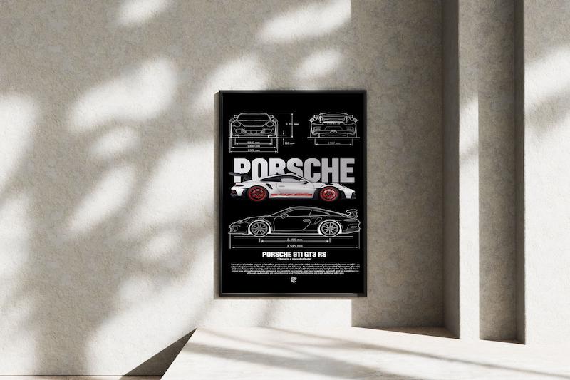 قاب عکس دیواری مدل پوستر پورشه PORSCHE