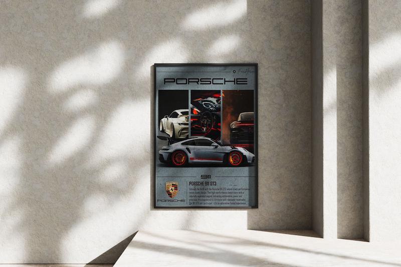قاب عکس دیواری مدل پوستر پورشه PORSCHE