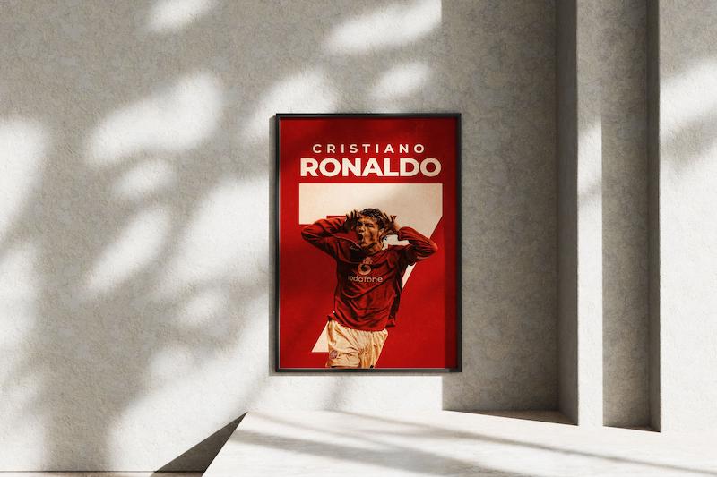 قاب عکس دیواری مدل پوستر رونالدو منچستریونایتد