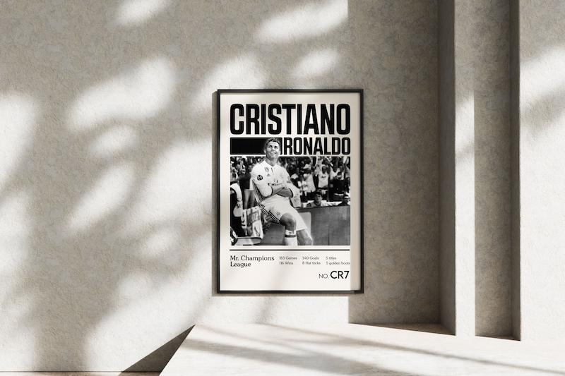 قاب عکس دیواری مدل پوستر رونالدو رئال مادرید