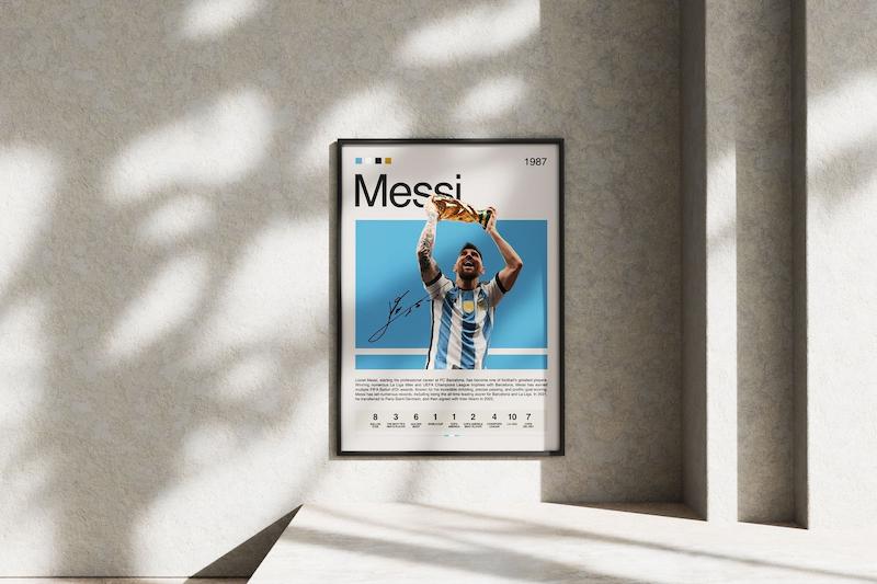 قاب عکس دیواری مدل پوستر لیونل مسی آرژانتین