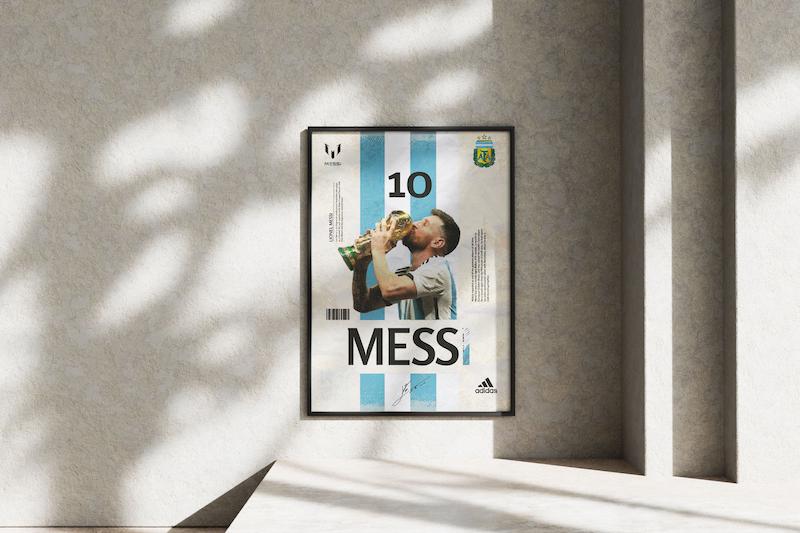 قاب عکس دیواری مدل پوستر لیونل مسی آرژانتین