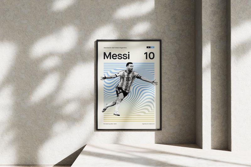 قاب عکس دیواری مدل پوستر لیونل مسی آرژانتین