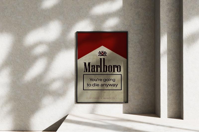 قاب عکس دیواری مدل پوستر سیگار مارلبرو