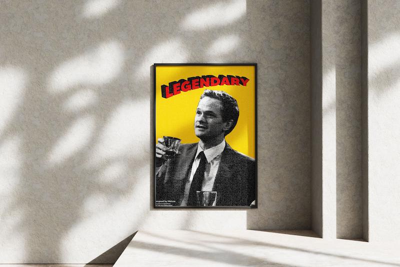 قاب عکس دیواری مدل پوستر سریال آشنایی با مادر, بارنی