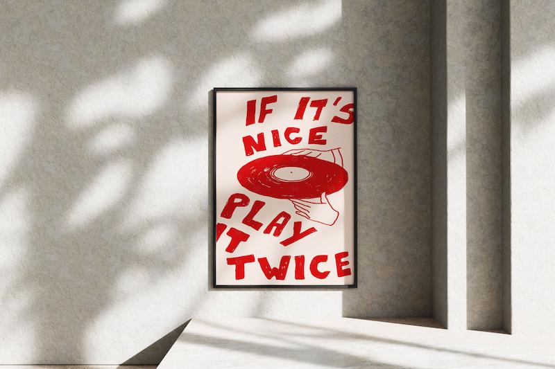 قاب عکس دیواری مدل پوستر گرافیکی موزیک