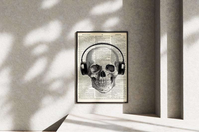 قاب عکس دیواری مدل پوستر گرافیکی اسکلت