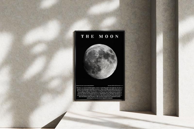 قاب عکس دیواری مدل پوستر ماه 