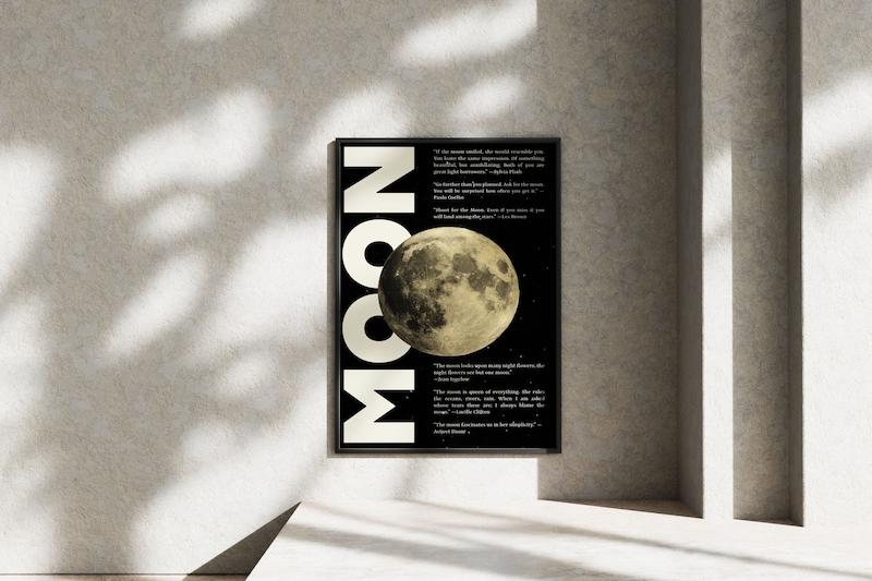 قاب عکس دیواری مدل پوستر ماه 