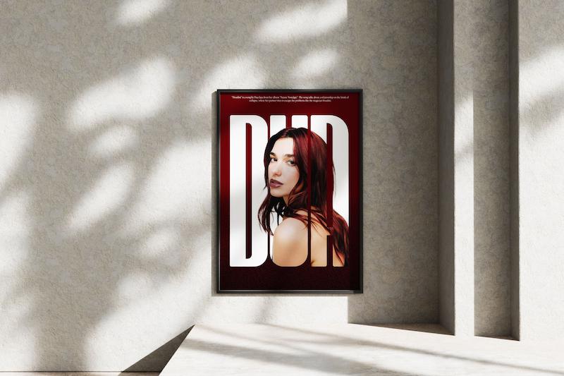 قاب عکس دیواری مدل پوستر دوا لیپا Dua Lipa