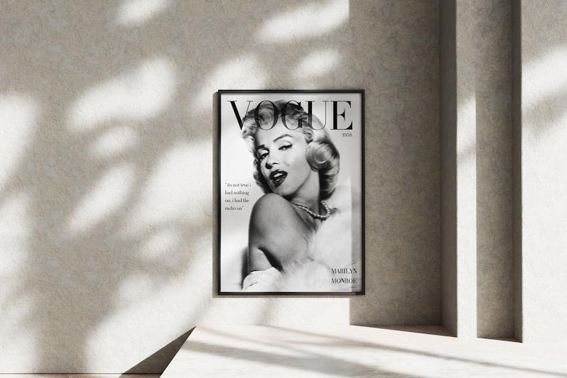 قاب عکس دیواری مدل پوستر مرلین مونرو