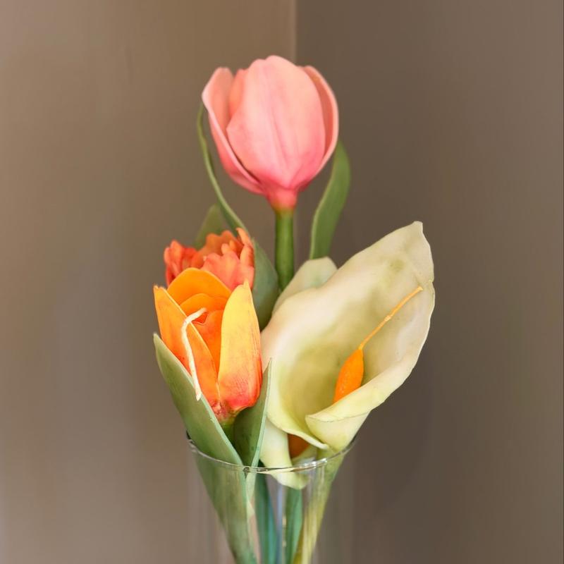 شمع دست ساز شاخه گل شیپوری