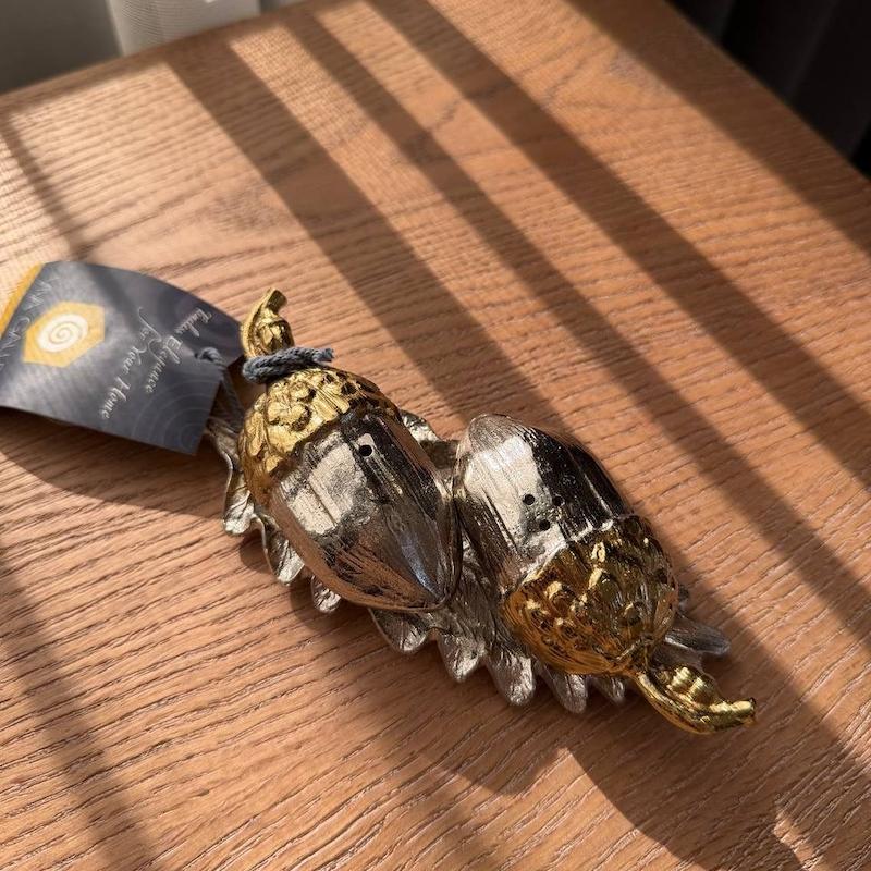 ست نمکدان طرح بلوط استیل