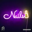 تابلو نئون طرح nails + لاک