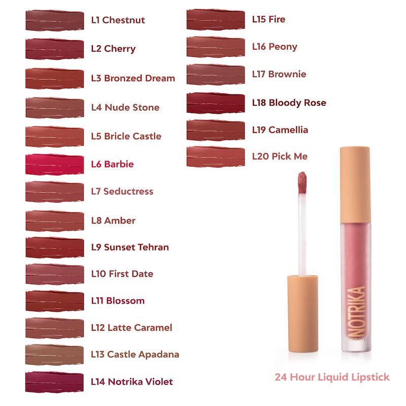 رژ لب مایع ۲۴ ساعته نوتریکا (Notrika 24 Hour Matte Liquid Lipstick) 