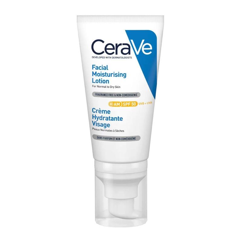 ضدآفتاب سراوی SPF 50  CeraVe Hydrating Mineral Sunscreen/ SPF 50 (یا AM Facial Moisturizing Lotion SPF 50)