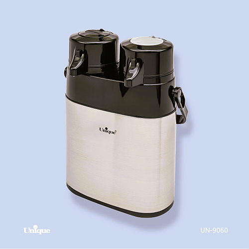 فلاسک پمپی دوقلو یونیک کد UN-9060 ( حجم هر مخزن 1.6 لیتر - حجم کل 3.2 Unique twin pump flask, code UN-9060 (volume of each tank 1.6 liters - total volume 3.2 liters)) -