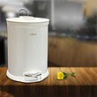 سطل زباله 12 لیتر سفید مدل UN-4120 یونیک -12 liter white trash can model UN-4120 Unique