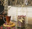 جا قاشقی و جانباتی طلایی شیشه آبگز -Abgez glass spoon holder and golden sides