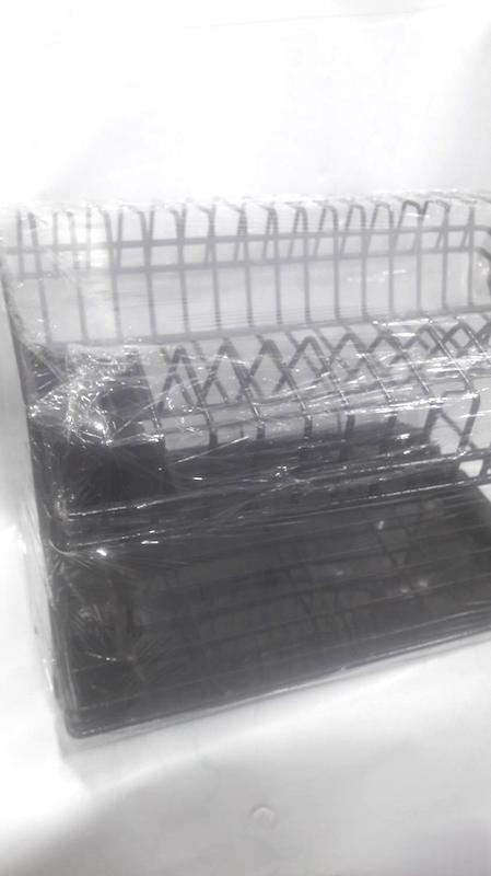 جا ظرفی ۲ طبقه کوچک روکش دار مشکی حامی فلز _Small 2-tiered container with black metal support