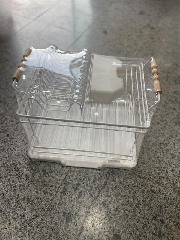 جا ظرفی ۲ طبقه دسته چوبی روکش دار _2-tier dish rack with coated wooden handle