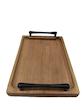 سینی چوبی مستطیل دسته فلزی مشکی کد 1102 -Rectangular wooden tray with black metal handle, code 1102